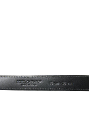 Dolce & Gabbana Black Leather Silver Metal Buckle Belt