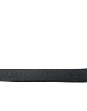 Dolce & Gabbana Blue Suede Leather Gold Metal Buckle Belt