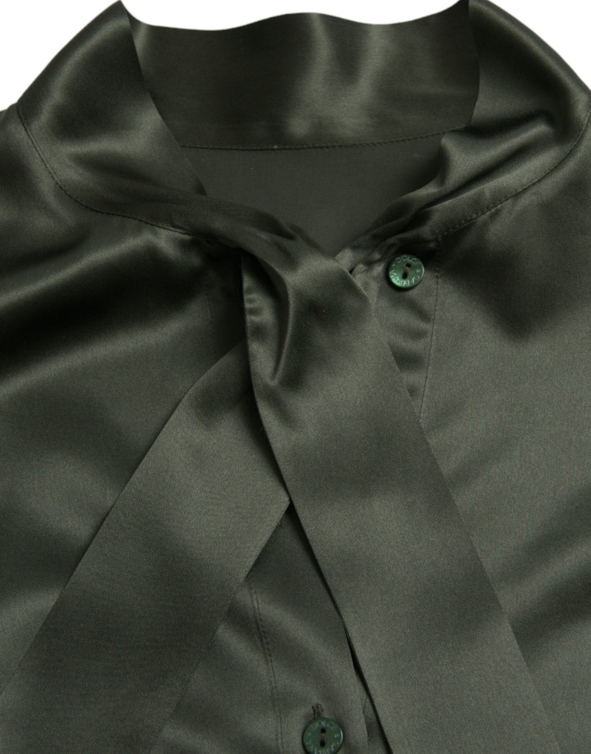 Dolce & Gabbana Gray Long Sleeves Ascot Collar Blouse Top