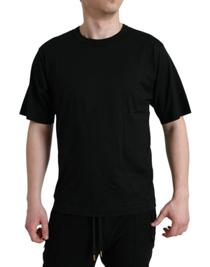 Dolce & Gabbana Black Logo Embossed Crew Neck Short Sleeves T-shirt