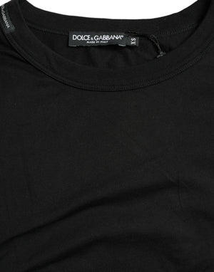 Dolce & Gabbana Black Logo Embossed Crew Neck Short Sleeves T-shirt