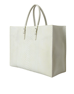 Balenciaga White Yellow Exotic Skin Leather Shopping Tote PAPIER Bag