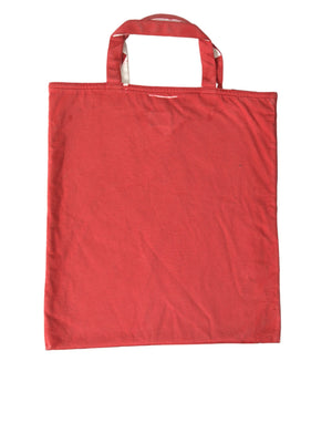 Prada Red Jersey Fabric Logo Shoulder Shopping Tote Bag