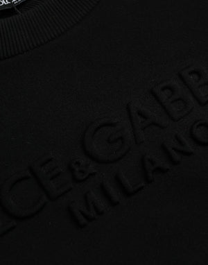 Dolce & Gabbana Black Cotton Long Sleeves Sweatshirt Sweater