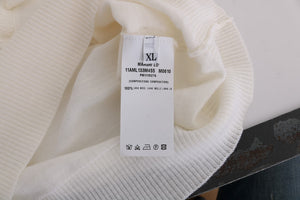 MARGHI LO' White 100% Lana Wool Top Blouse T-shirt