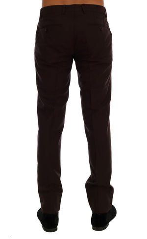 Dolce & Gabbana Purple Wool Stretch Formal Pants