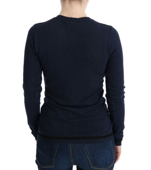 Costume National Blue V-neck Viscose Sweater