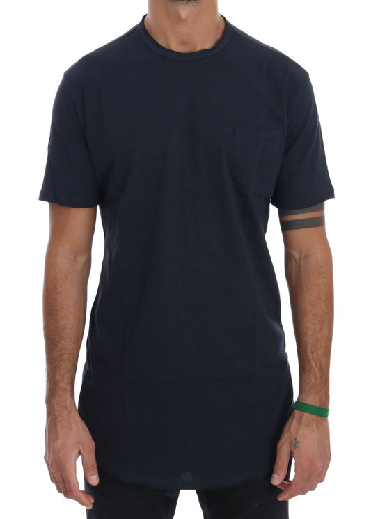 Daniele Alessandrini Blue Cotton Crewneck T-Shirt