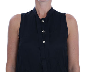 Versace Jeans Black Sleeveless Viscose Blouse Top