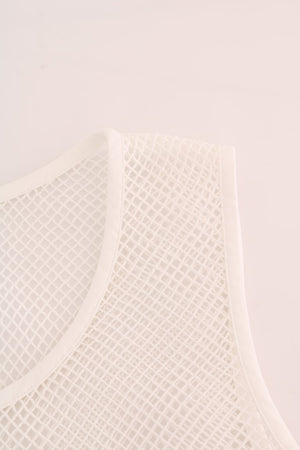 Dolce & Gabbana White Net Tank Transparent Top