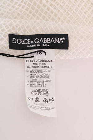 Dolce & Gabbana White Net Tank Transparent Top
