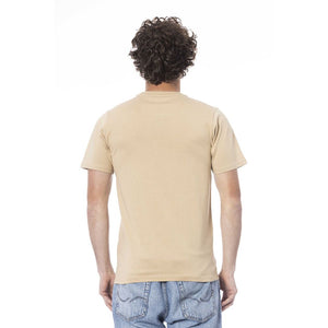 Cavalli Class Beige Cotton T-Shirt