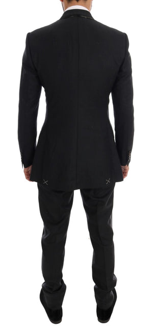 Dolce & Gabbana Gray Wool Double Breasted 3 Piece Suit