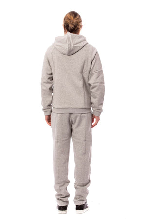 Billionaire Italian Couture Gray Cotton Hooded Sweatsuit
