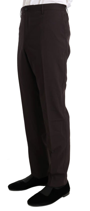 Dolce & Gabbana Bordeaux Wool Stretch Long 3 Piece Suit