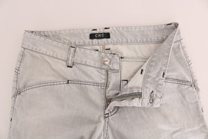 Costume National Gray Wash Cotton Slim Jeans