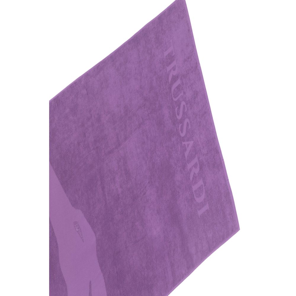 Trussardi Beachwear Purple Cotton Beach Towel