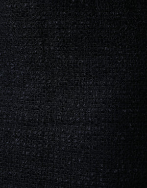 Dolce & Gabbana Black Virgin Wool Pencil Cut Midi Skirt