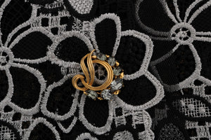 Dolce & Gabbana Floral Macramé Lace Crystal Button Skirt