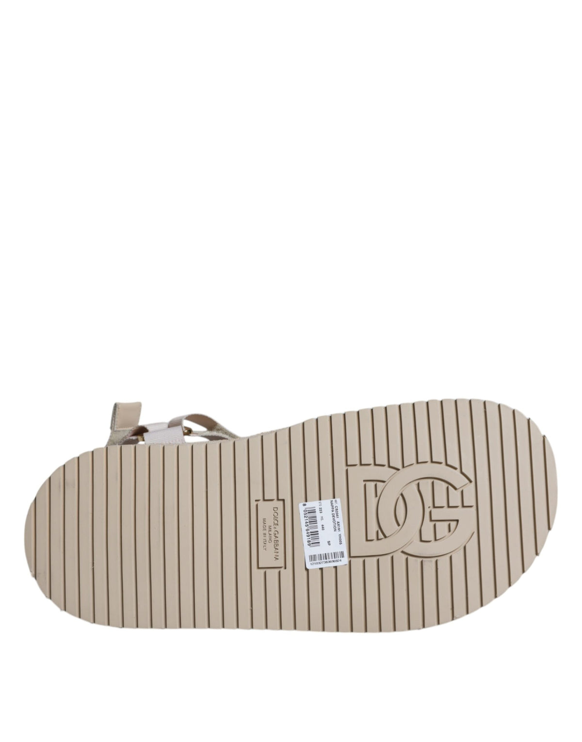 Dolce & Gabbana Beige Nappa Devotion Strap Men Sandals Shoes