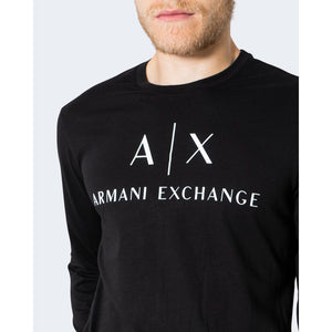 Armani Exchange Black Cotton Long Sleeve T-Shirt