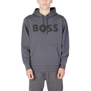 Hugo Boss Gray Cotton Hoodie