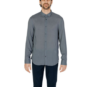 Armani Exchange Gray Viscose Pattern Shirt
