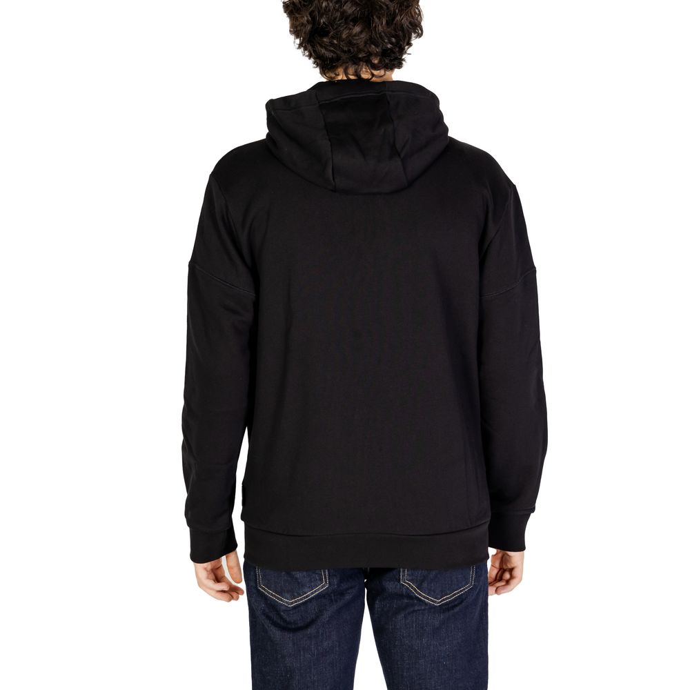 EA7 Emporio Armani Black Cotton Hoodie