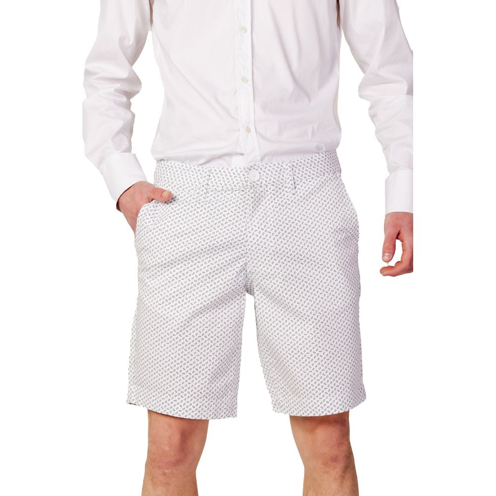 Armani Exchange White Cotton Bermuda Shorts