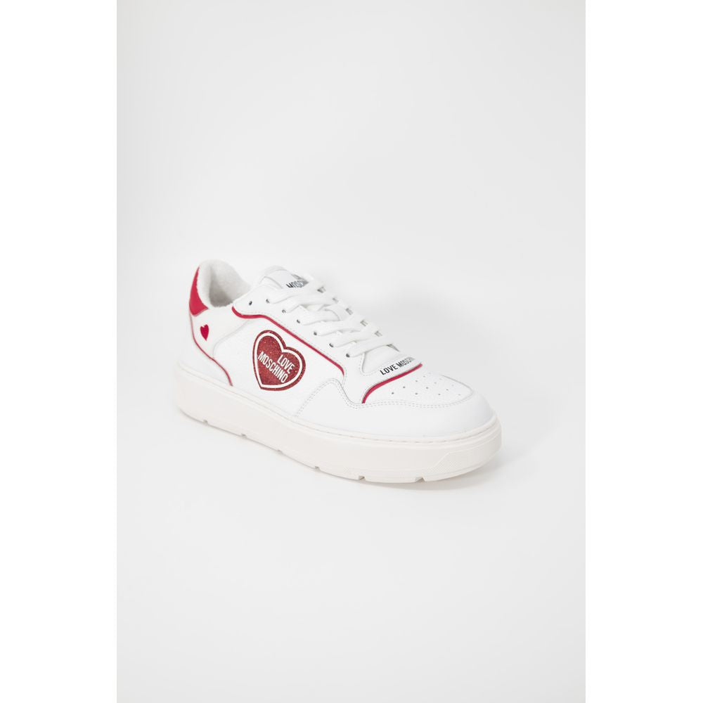 Love Moschino Red Polyethylene Low Top Sneakers