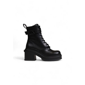 Armani Exchange Black Polyester Lace-Up Boots
