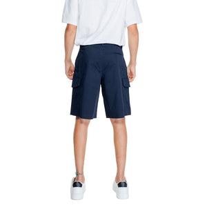 Armani Exchange Blue Cotton Bermuda Shorts