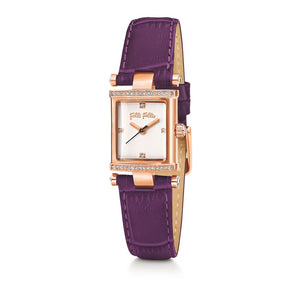 Folli Follie Purple Leather Dress Watch