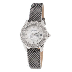 Folli Follie Gray Leather Dress Watch