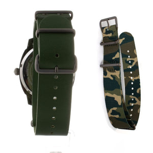 Folli Follie Green Leather Dress Watch