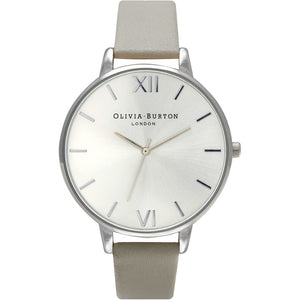 Olivia Burton Gray Leather Dress Watch