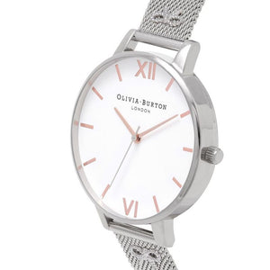 Olivia Burton Silver Stainless Steel Dress Watch