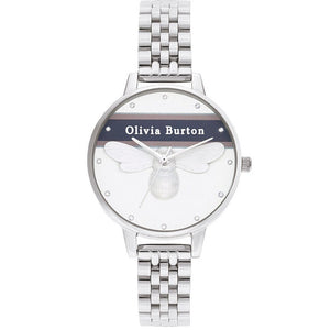 Olivia Burton Silver Stainless Steel Dress Watch