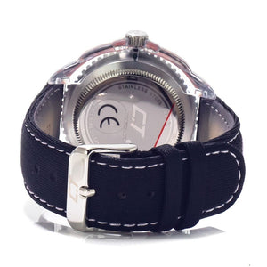 Chronotech Black Leather Dress Watch