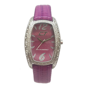 Chronotech Purple Leather Dress Watch