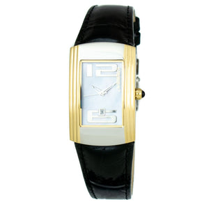 Chronotech Black Leather Dress Watch