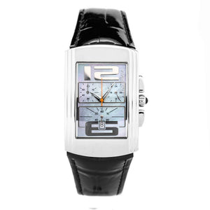 Chronotech Black Leather Dress Watch