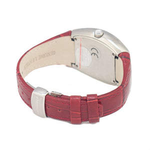 Chronotech Red Leather Dress Watch
