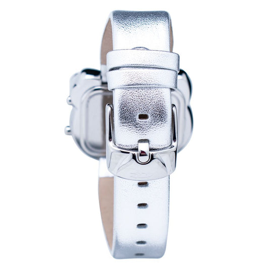 Chronotech Silver Leather Digital Watch