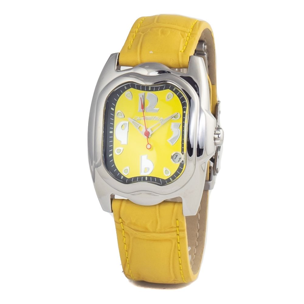 Chronotech Yellow Leather Dress Watch
