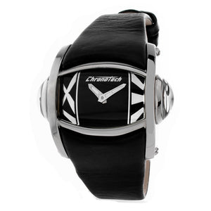 Chronotech Black Leather Dress Watch