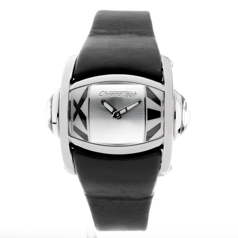 Chronotech Black Leather Dress Watch