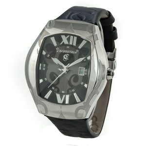 Chronotech Black Leather Dress Watch