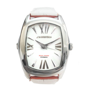 Chronotech Orange Leather Dress Watch