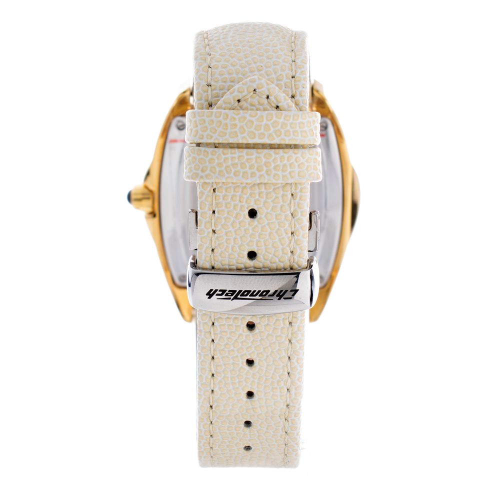 Chronotech Beige Leather Dress Watch